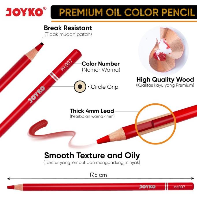 

Premium Oil Color Pencil Pensil Warna Joyko CP-TC126