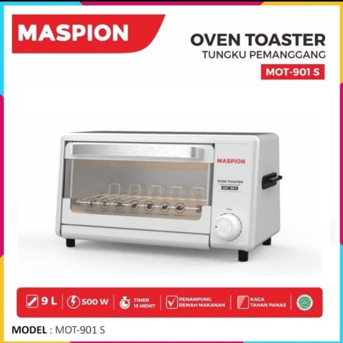 Oven Toaster Listrik Maspion Mot-901S Oven Listrik Mini 9 Liter