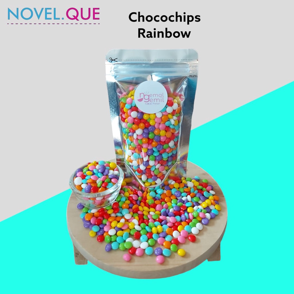 

(Coklat Original) - Chocochips Pipih Warna Warni Chocochips Bulat Rainbow Sprinkle Topping Hiasan Kue Donut Pop Ice Kualitas Premium