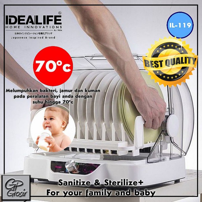 Terlaris Idealife - Pengering Piring Steril Rak Piring - Il-119