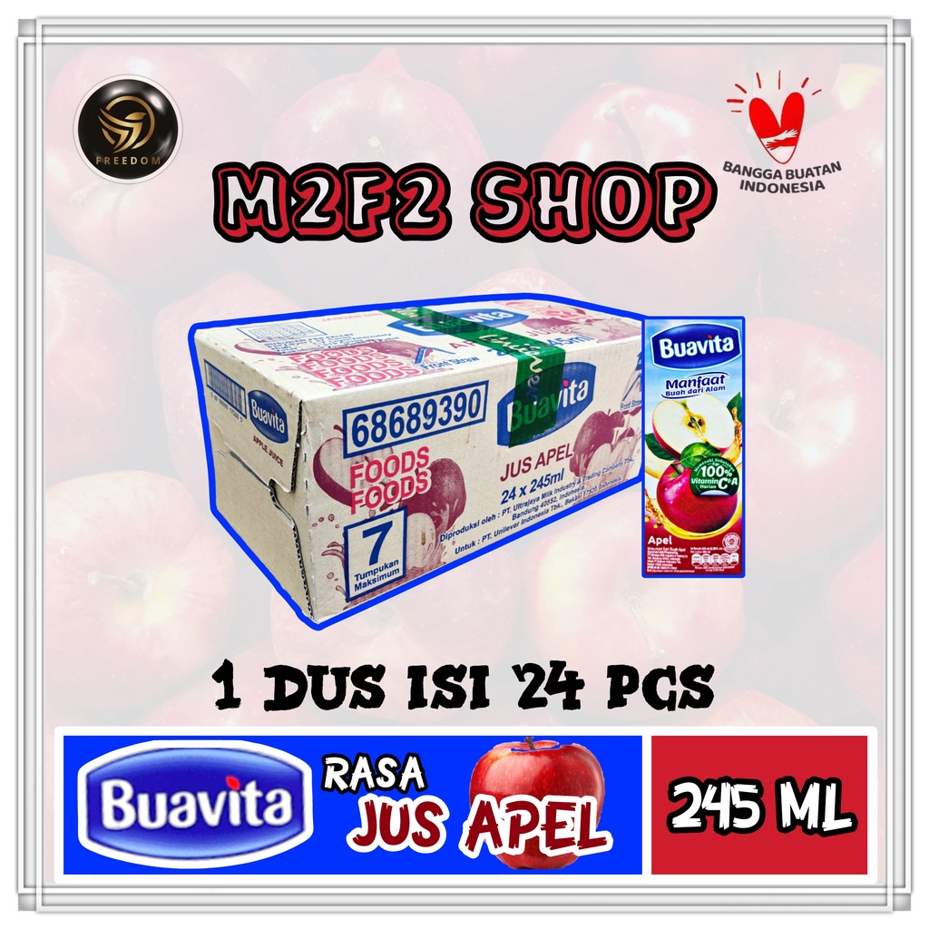 

Jus Buavita Rasa Apel Kotak - 245 Ml (Kemasan Karton)