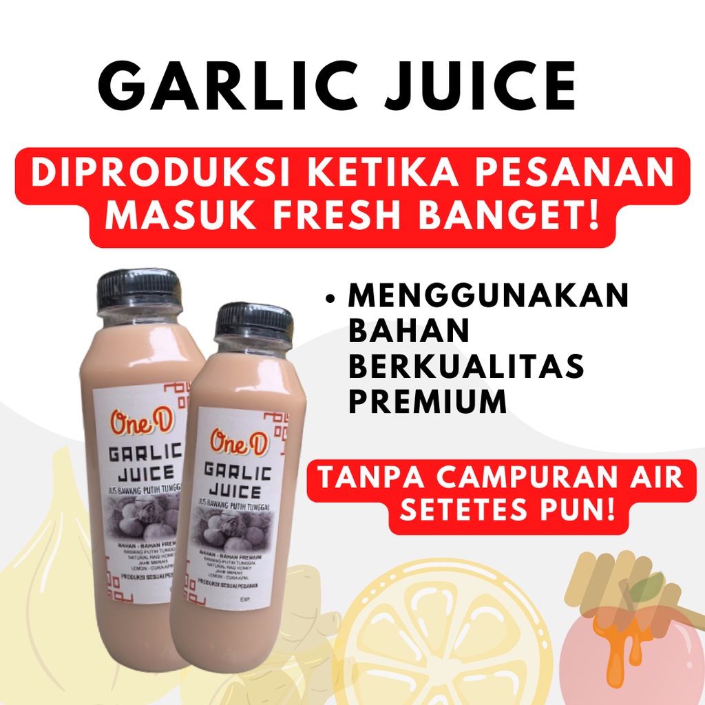 

Jus Bawang Putih Tunggal Lemon Jahe Merah Madu Raw Honey Cuka Apel