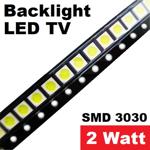 SMD Chip 3030 2W/6V 2 Watt Cool Cold White Putih LED TV Backlight
