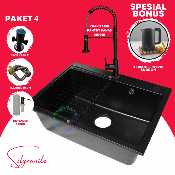 KITCHEN SINK SILGRANITE HITAM / GRANIT BY INOBE 6045 BLACK