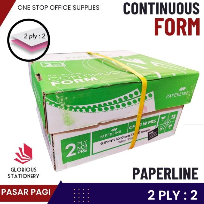 

Kertas Continuous Form 9.5 X 11" 2Ply Bagi 2 - Paperline