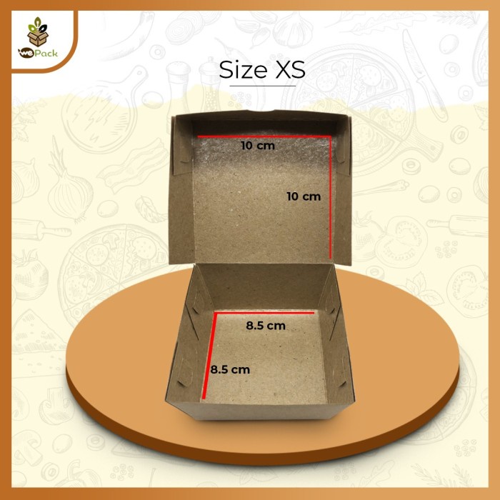 Murah PAPER LUNCH BOX UKURAN XS KECIL - KOTAK MAKAN KERTAS - TAKE AWAY ECO NON COD