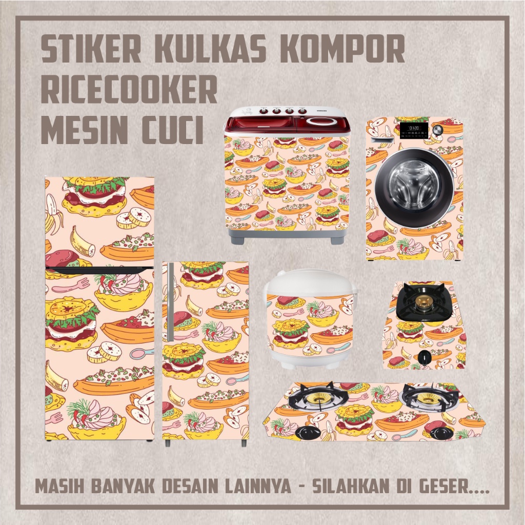 Sticker Rice cooker ukuran kecil besar Stiker Mesin cuci Stiker Kulkas Stiker Kompor