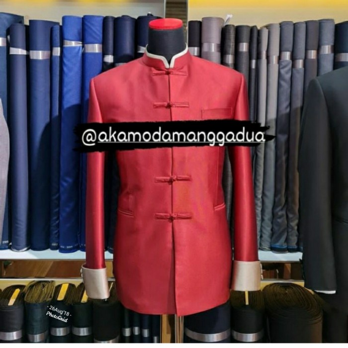 Early- Cheongsam Pria/Sanjit/Qipao/Changsam Merah Gold Kombinasi 1