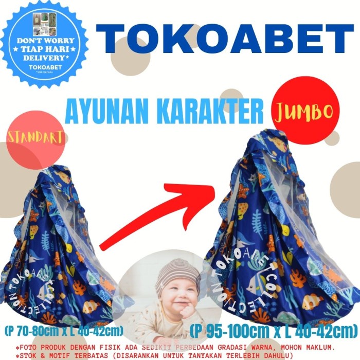 Bestseller Ayunan Karakter Kain Katun Ayunan Bayi Anak Jumbo Varians Terbatas