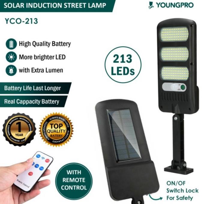 DELLAS lampu solar cell panel AIO remot youngpro yco 213 LED sensor otomatis