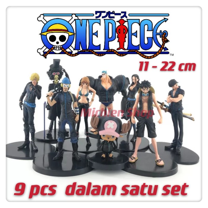 ACTION FIGURE MINIATUR PAJANGAN ONE PIECE GLM GOLD MOVIE ISI SET 9 PCS
