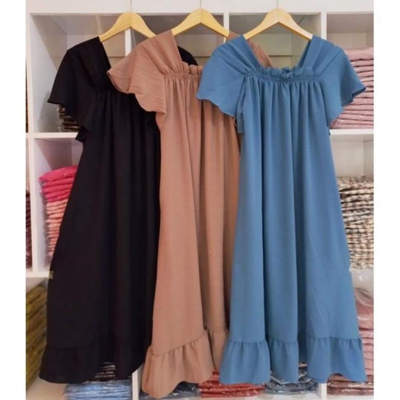 Ready stok PAKET USAHA Daster Fuji Pendek Crinkle Airflow / Daster Kerut Crinkle Airflow 0011