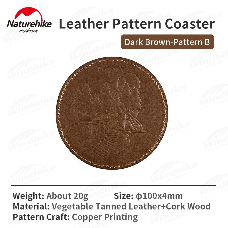 TOKO.PEJALAN TATAKAN GELAS KULIT MOTIF COASTER NATUREHIKE NH22YW022