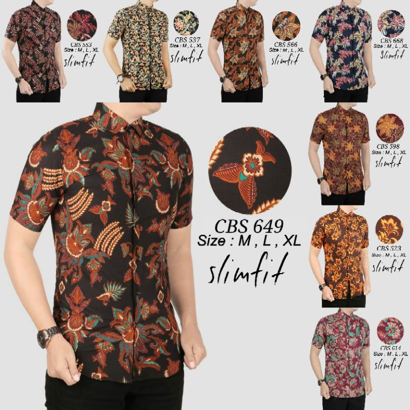 Colin Dion Batik Pria Slimfit Lengan pendek