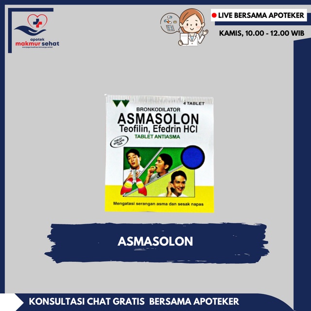 Asmasolon 4 Tablet / Obat Sesak Nafas / Asma