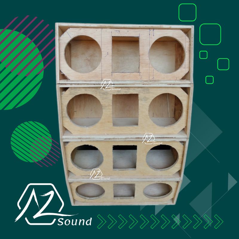Box speaker 3way LINE ARRAY 4 INCH double plus tweeter kotak