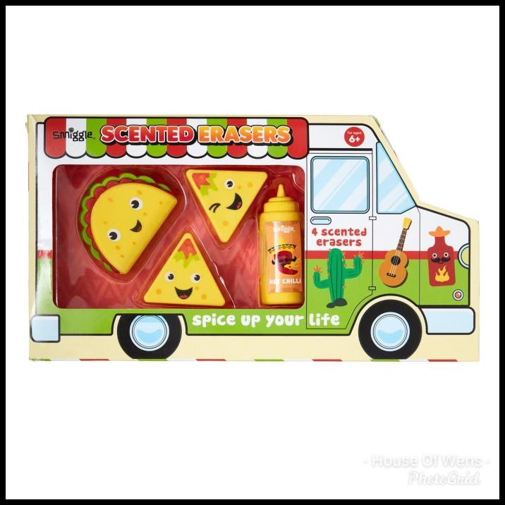 

BEST DEAL SMIGGLE TACO TRUCK SCENTED ERASERS BOX X4 - PENGHAPUS SMIGGLE !!!!!!