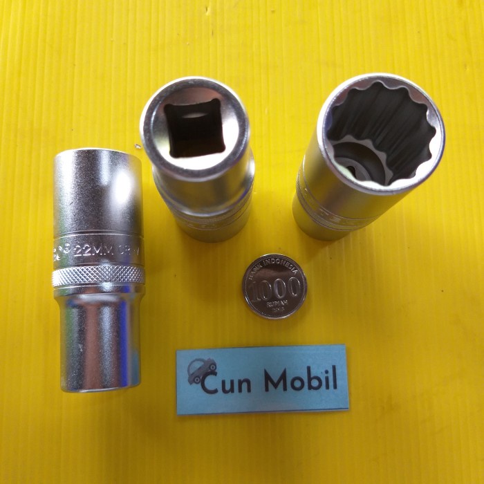 kunci sok panjang deep sok 22 mm 12pt 1/2" merk tekiro cintavera