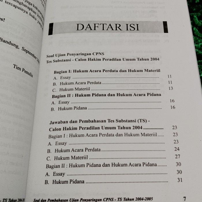 

NEW Soal dan Ujian Penyaringan CPNS Tes Substansi CALON HAKIM UMUM