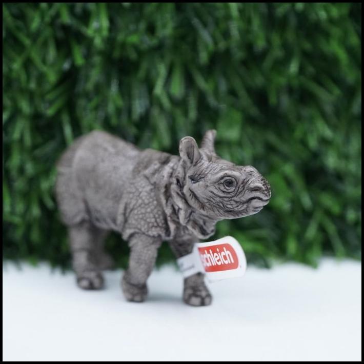 HOT DEAL SCHLEICH ANIMAL 14860 INDIAN RHINOCEROS BABY BADAK BINATANG FIGURE