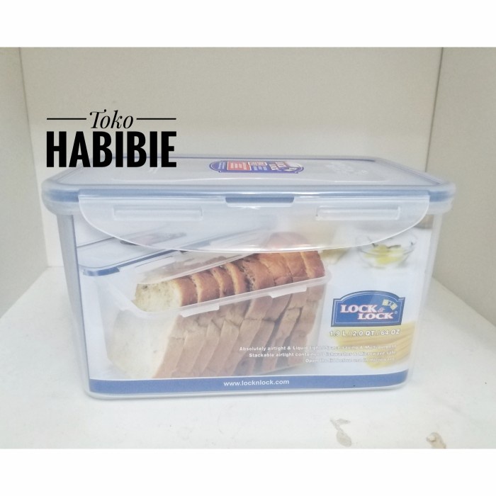 LOCK N LOCK FOOD CONTAINER KOTAK TOPLES PLASTIK KUE ROTI MAKANAN 1.9 L ORIGINAL