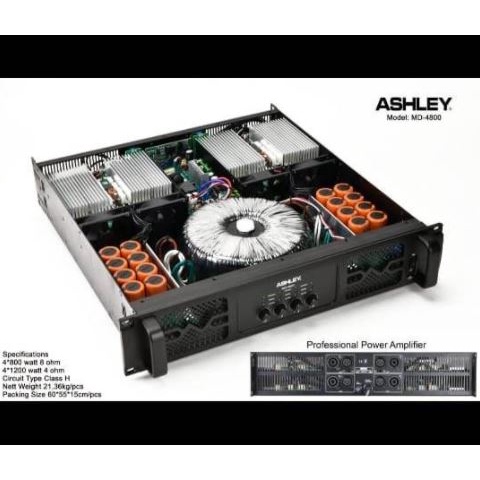 Power Amplifier Ashley MD4800 MD-4800 4 Channel Original