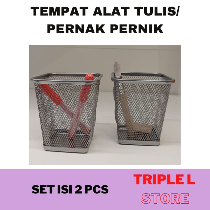 

Tempat Peralatan Alat Tulis Kerja Kantor Stationary Stand Set 2 Pcs