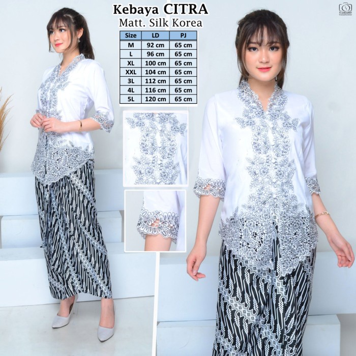 Atasan kebaya citra / Kebaya bordir putih / Kebaya wisuda bordir