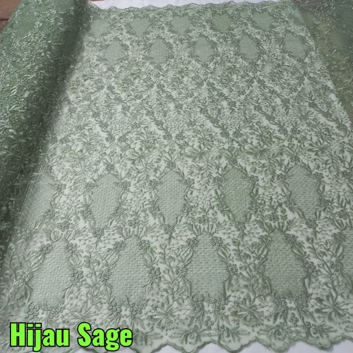 kain tulle bordir Bahan kebaya bordir tile korea brokat bordir_gold