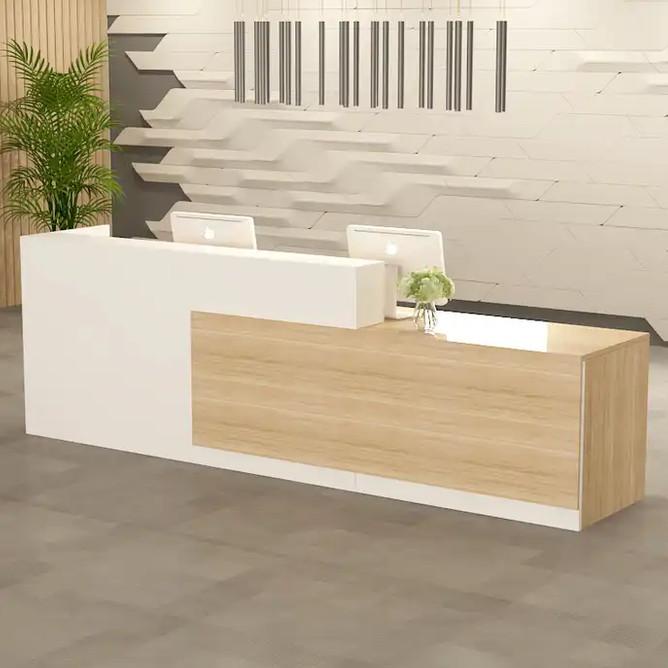 Meja Resepsionis Receptionist Desk Custom Kantor Kasir Backdrop