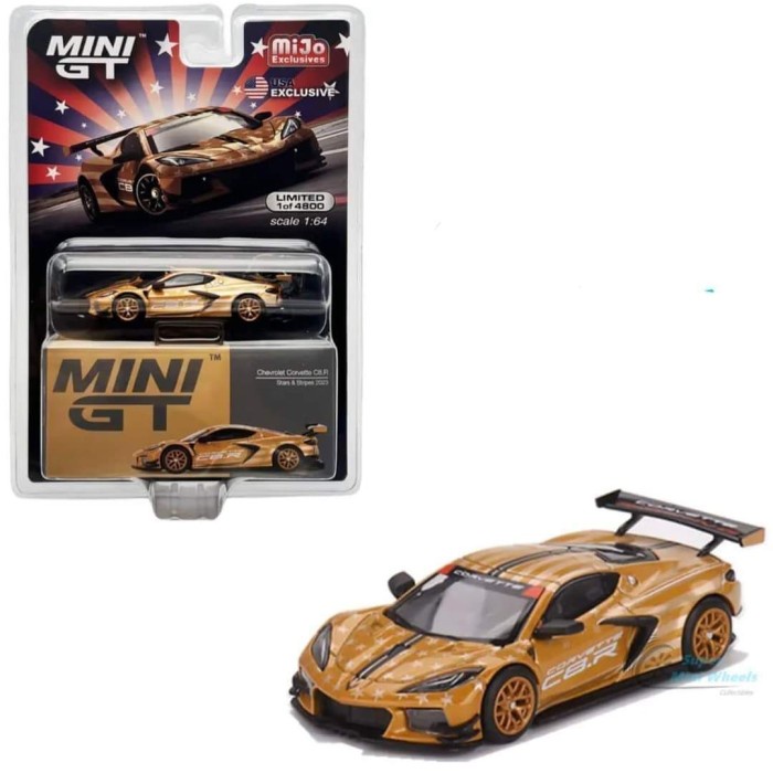 ✅COD Mini Gt Chevrolet Corvette C8.R Stars  Stripes Usa Exclusive Mgt 548 Terbatas