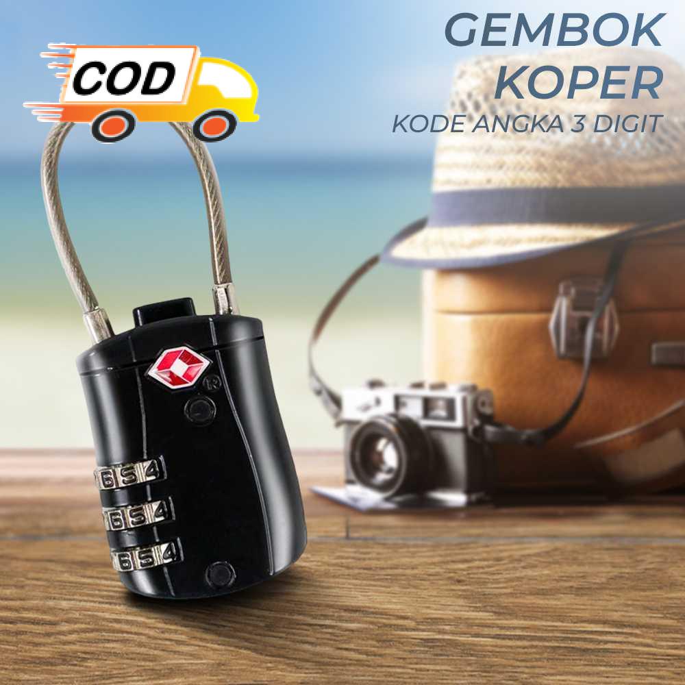 Gembok Koper Tas Ransel Umroh TSA Padlock International Kode Angka 3 Digit  Aman Anti Maling Kecil S