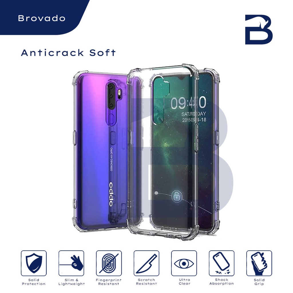 Casing Oppo A54 / A57 Anticrack Soft Bening Silikon Jelly Transparan