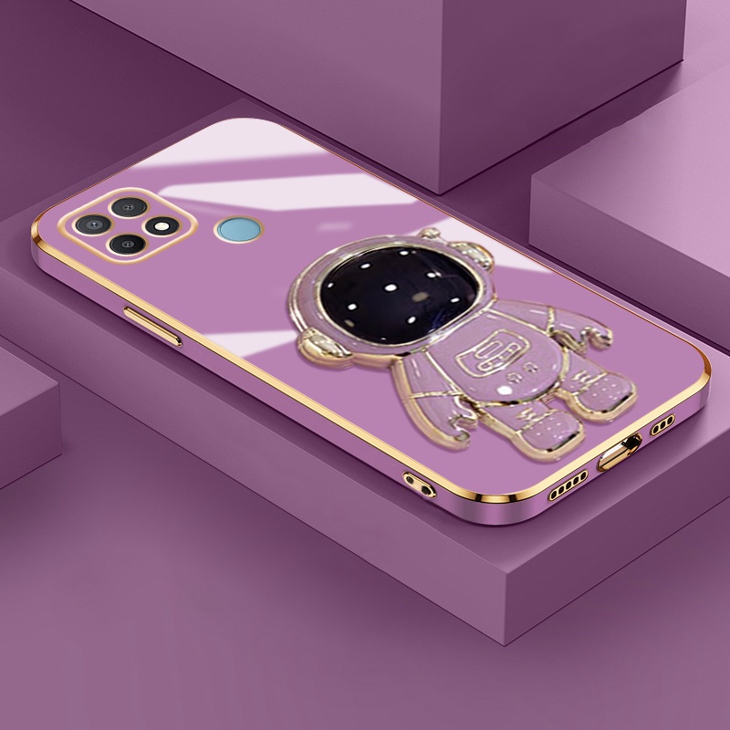 Casing Ponsel untuk OPPO A15 A15s A35 A16 A16s A54s Case astronot dudukan ponsel Casing desain baru 