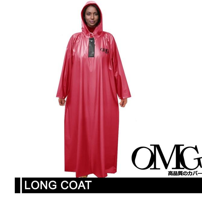 Jas Hujan Muslimah Rok Gamis Jubah Long Coat Wanita PVC OMG Raincoat