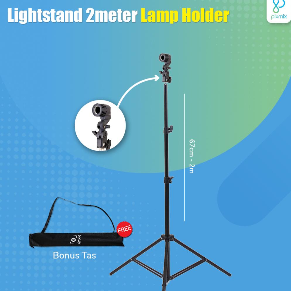 Tripod / Light Stand dengan Lamp Holder E27 | Perlengkapan Studio Foto