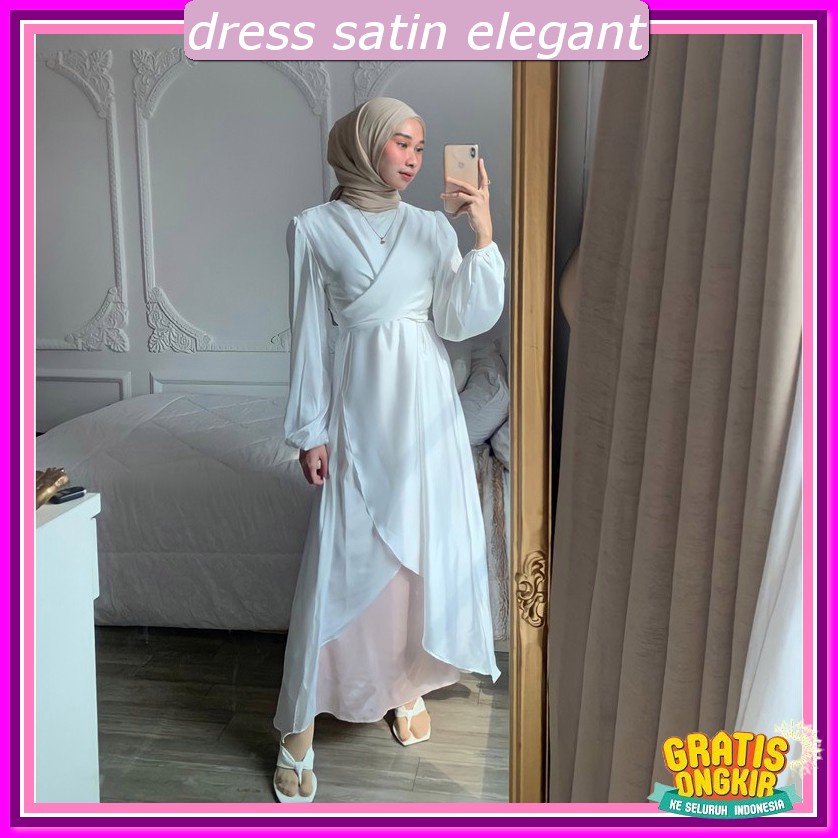 Gahun Remaja Premium Murah Impot Dres Serut Samping Elejant Gaun Pesta Muslimah Elegan Gsun Drees Pr