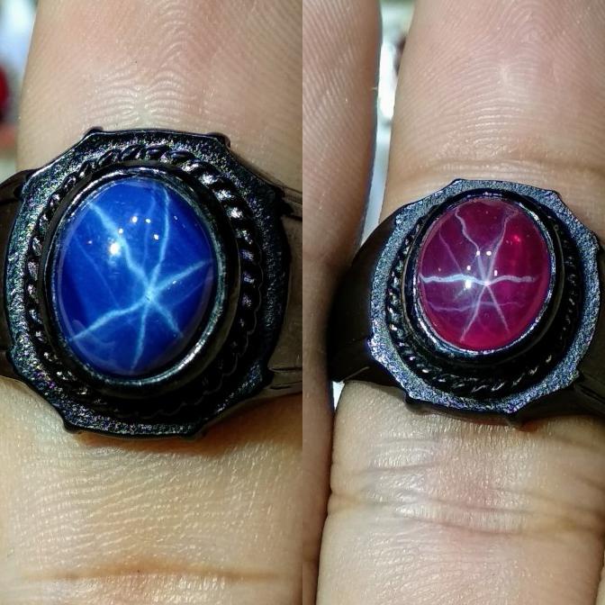 PAKET HEMAT Cincin Blue Safir Star Cincin American Star Ring Titanium