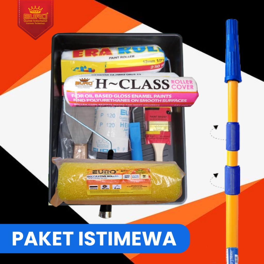 Paket Alat Cat Tembok Kuas Roll Refill 9 Inch High Class Crofiber