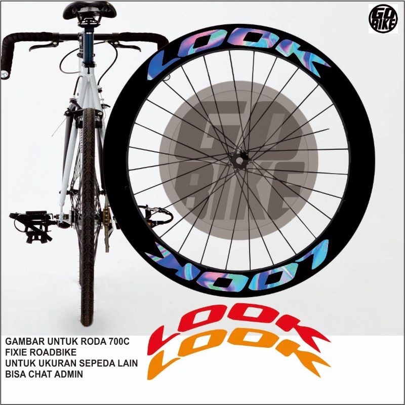 stiker velg sepeda 700c sticker rims sepeda fixie roadbike LOOK