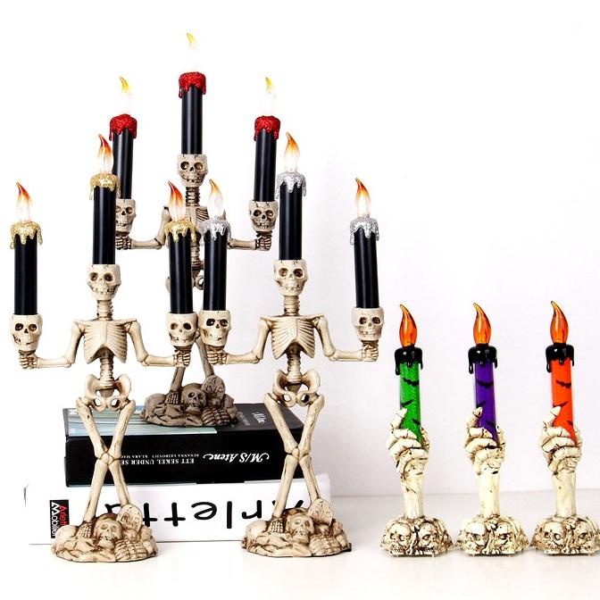 

Lampu Lilin Tengkorak Dekorasi Halloween Pajangan Lampu Antik Skull Original