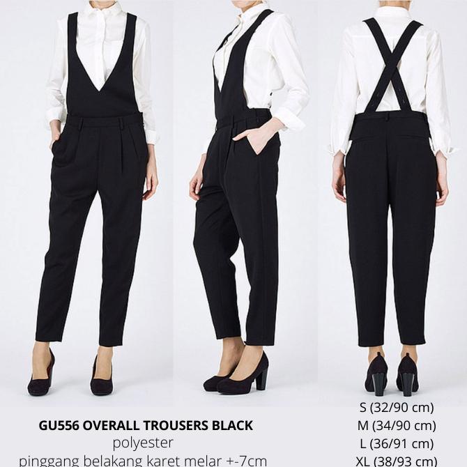 New Jumpsuit Wanita Murah Gu By Uniqlo 557 Overall Trouser Navy/ Black Pengiriman Cepat