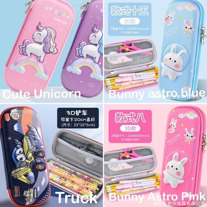 

New Kotak Tempat Pensil Anak Smiggle 3D Animal Unicorn Pony Car Zoo Bunny Berkualitas
