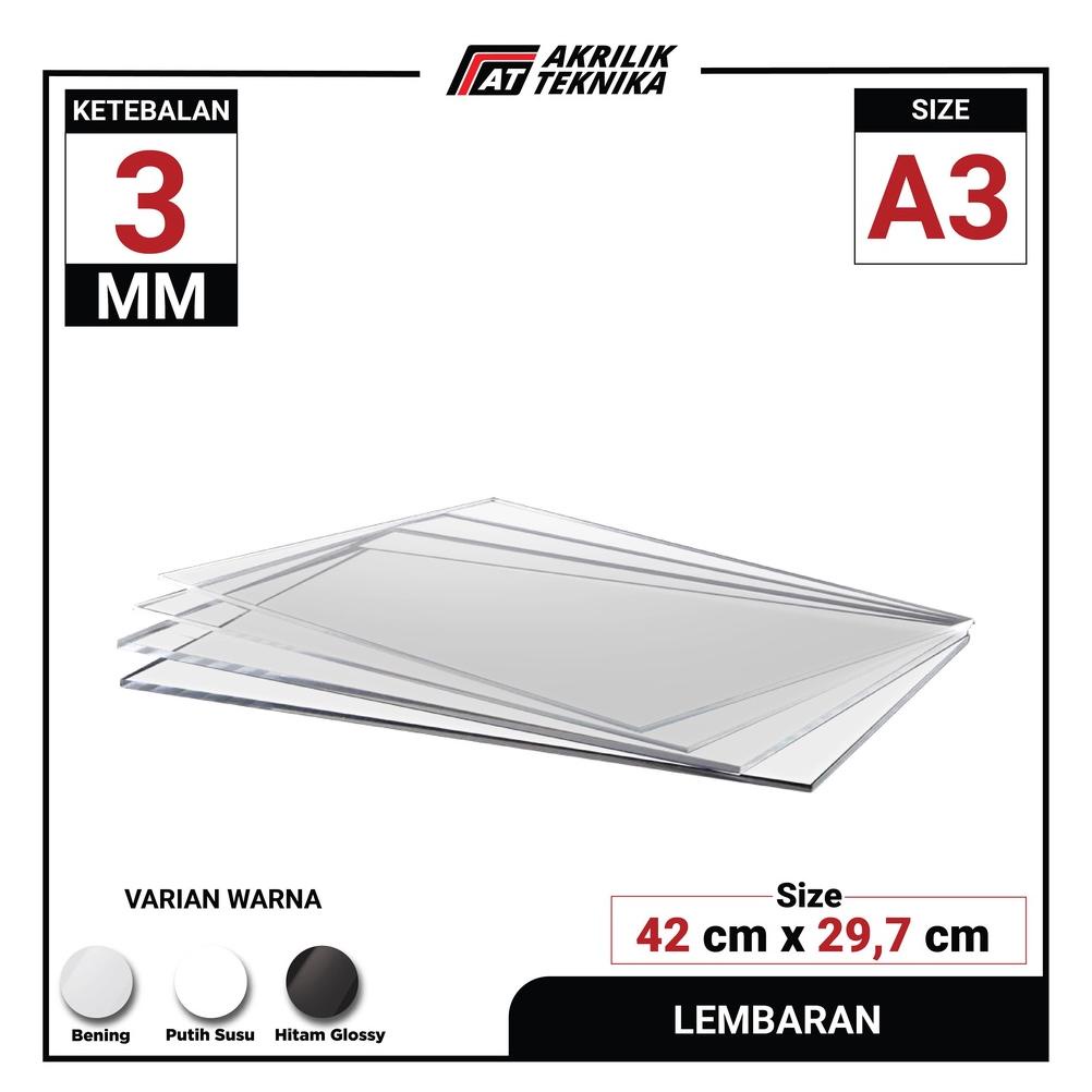 Flash Sale - LEMBARAN AKRILIK A3 3MM ACRYLIC ~