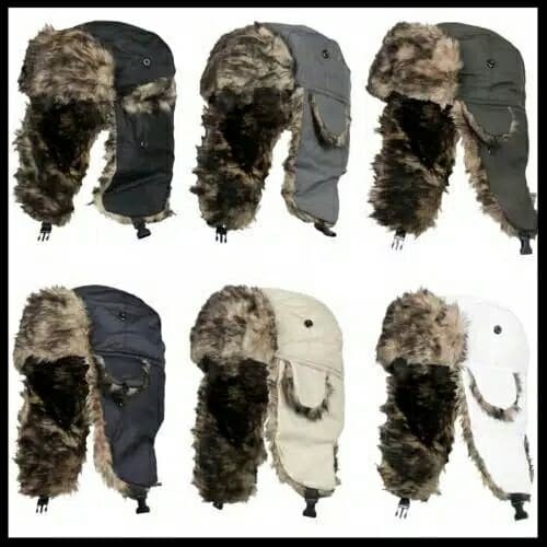 Winter Unisex Earflap Aviator Russian Faux Fur Cap Hat Ski Snow Topi
