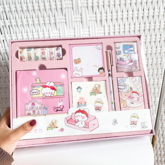

PAKET JURNAL ALAT TULIS 7 IN 1 MOTIF KELINCI - WASHI TAPE STIKER DIARY