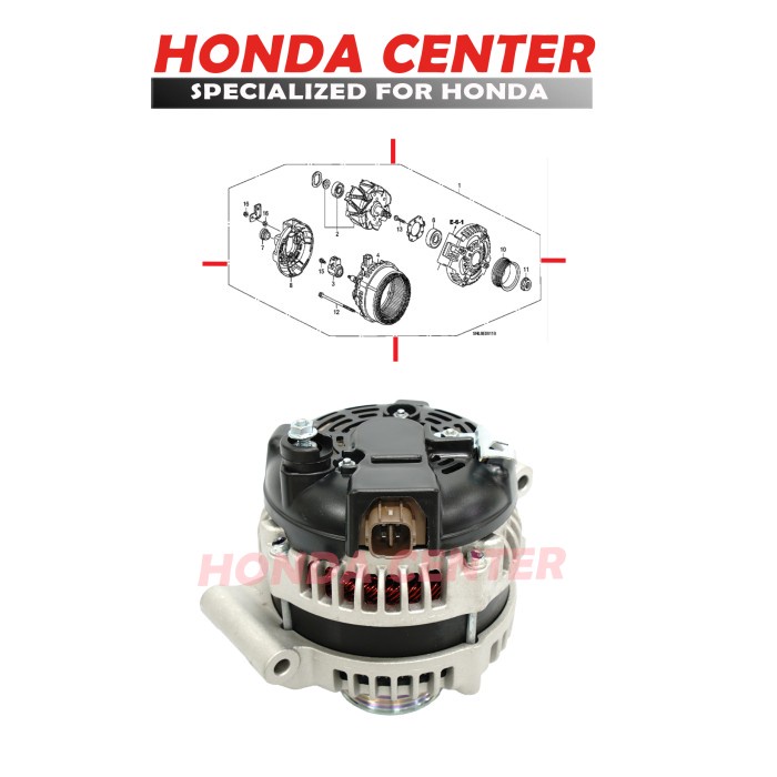 Dinamo Cas Dinamo Ampere Alternator Crv Gen3 2007-2012 2400Cc Kode Hm169