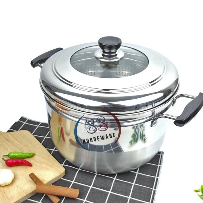 Promo Panci Steamer 28Cm / Panci Kukus Stainless Steel