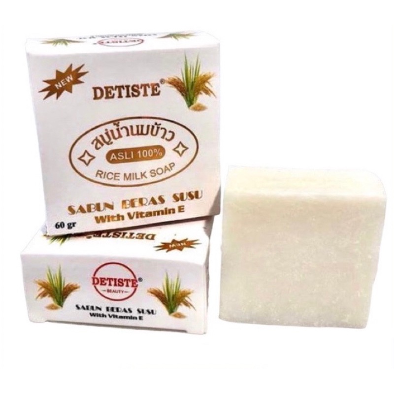 SABUN BERAS SUSU DETISTE 60gr Original / SABUN DETISTE Rice Milk / SABUN THAILAND PEMUTIH KULIT