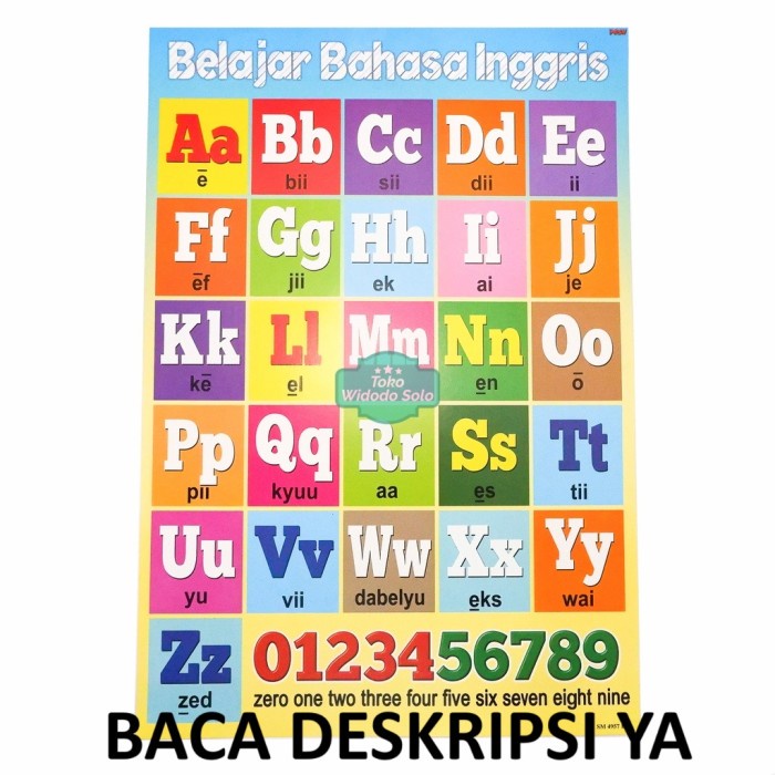 

Poster Edukasi Belajar Huruf Bahasa Inggris 35x50cm